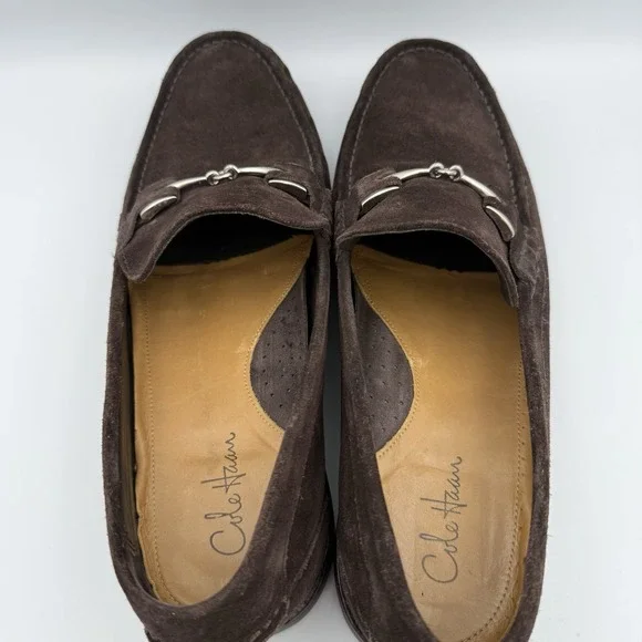 Cole Haan Brown Suede‎ Horse Bit Loafer Driver ShoesNikeAir Mens Size 11 - Picture 5 of 8